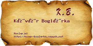 Kövér Boglárka névjegykártya